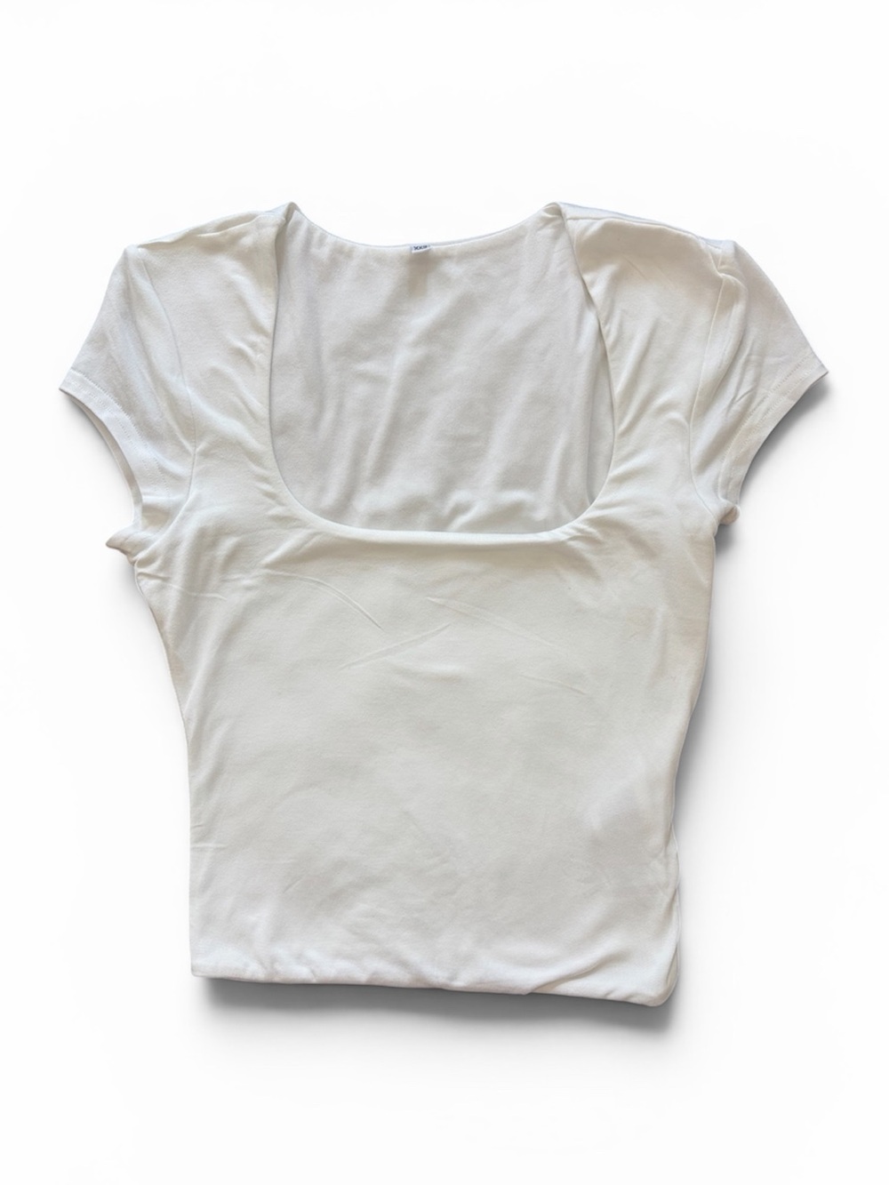 Women’s White Scoop Neck Short Sleeve Top Sz XXS